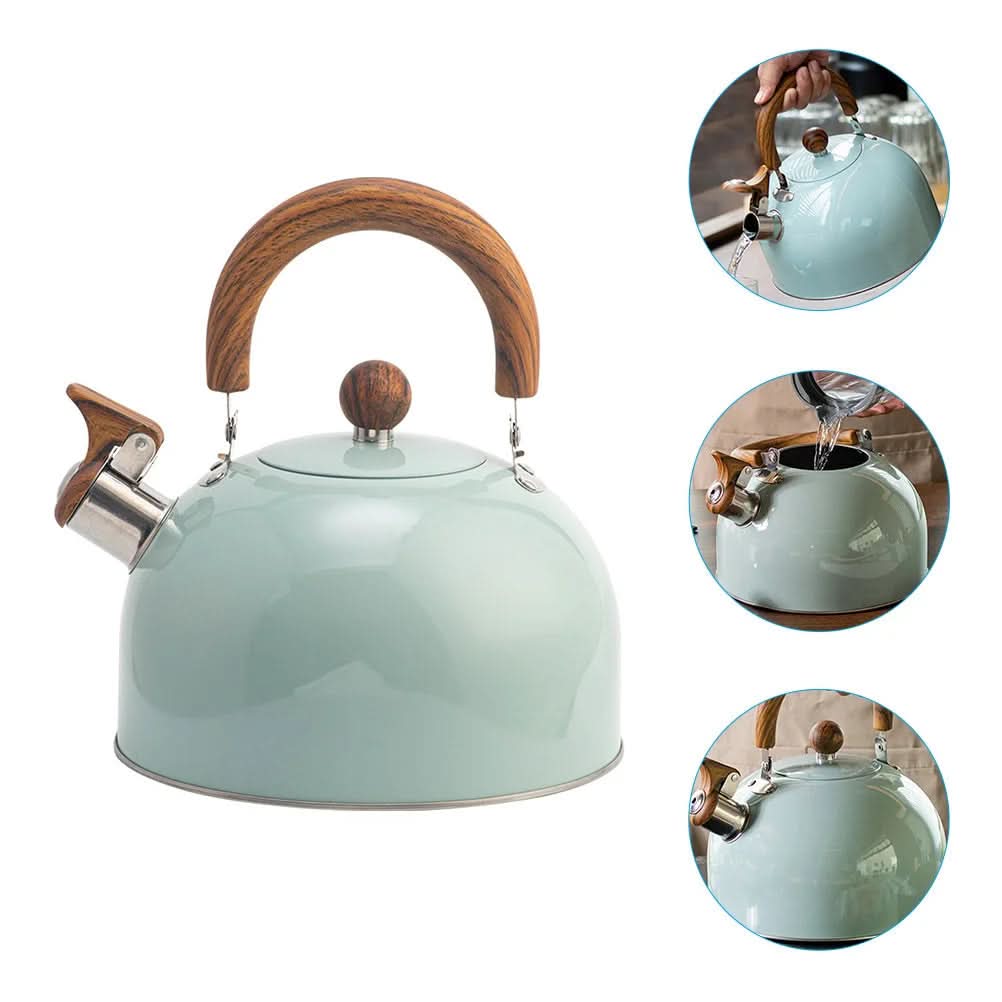 Stainless Steel Whistling Tea Kettle 3-Quart Stovetop Teapot with Ergonomic Handle for Gas Electric Induction Ceramic Cooktops | Thomler