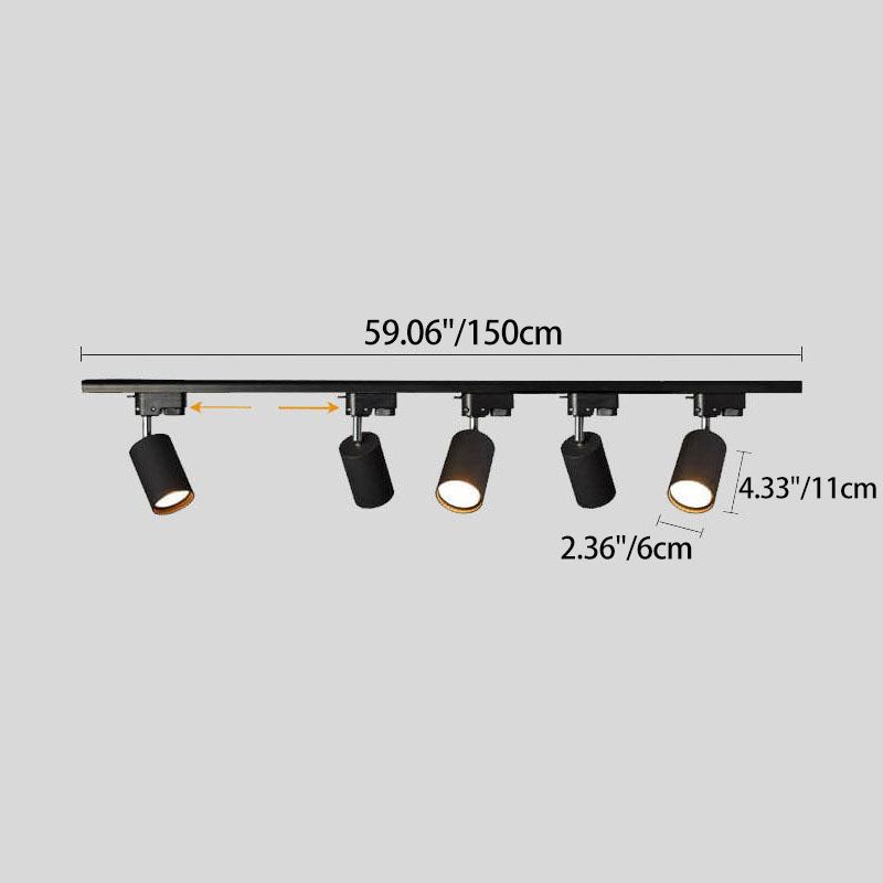 Track Light Iron 39.4 in 3 Head LED Adjustable Ceiling Lighting Modern Indoor Spotlight Fixture | Thomler