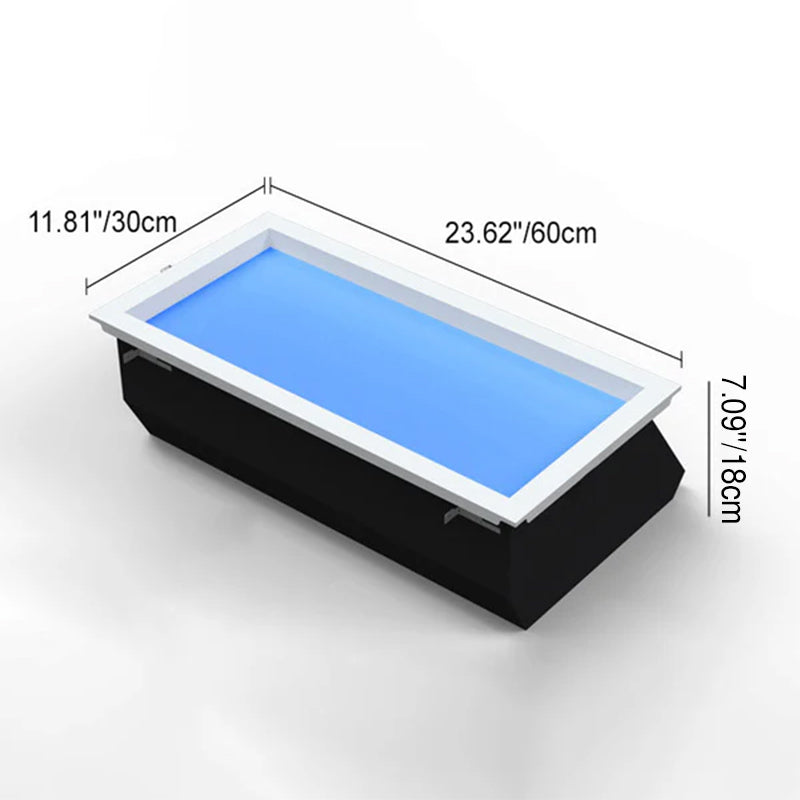 Ceiling Lamp Metal LED 60.0 cm x 30.0 cm Daylight Simulation Living Room Bedroom Recessed Smart Skylight Light | Thomler