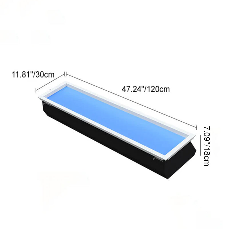 Ceiling Lamp Metal LED 60.0 cm x 30.0 cm Daylight Simulation Living Room Bedroom Recessed Smart Skylight Light | Thomler
