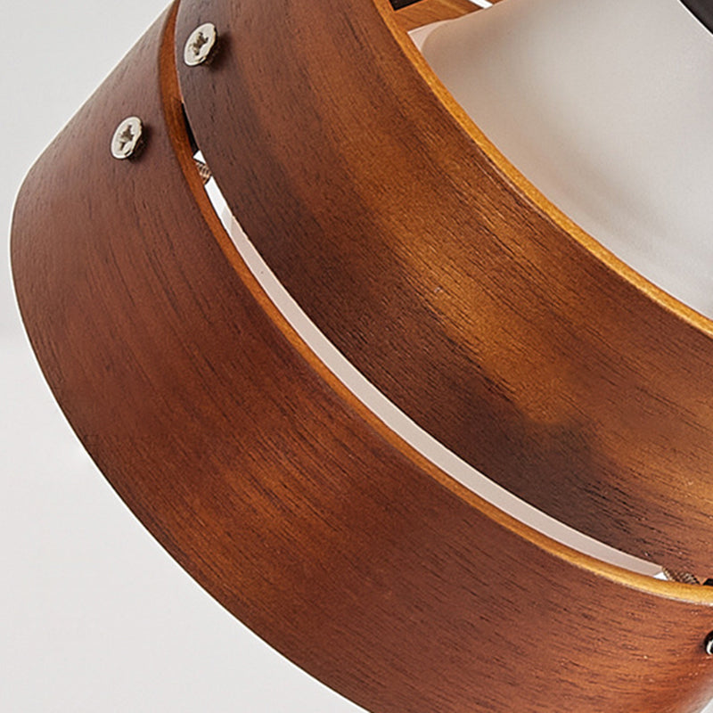 Japanese-Style Clip-On Wall Sconce with Wooden Shade and Round Design for Bedroom or Living Room Accent Lighting | Thomler