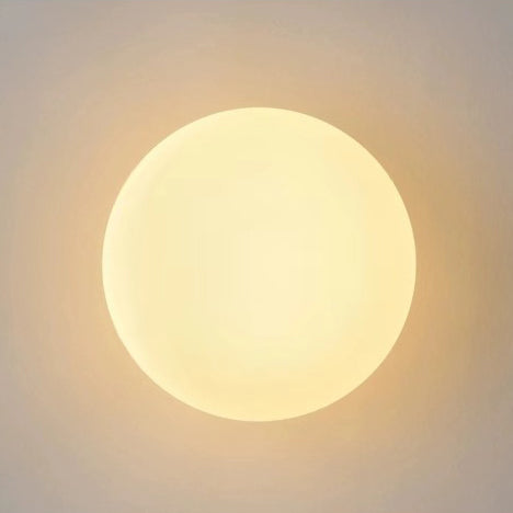 Globe Wall Light Fixture Spherical Shade Bedroom Hallway Ambient Lighting Contemporary Mount Minimal Design Clear Glass Room Accent | Thomler