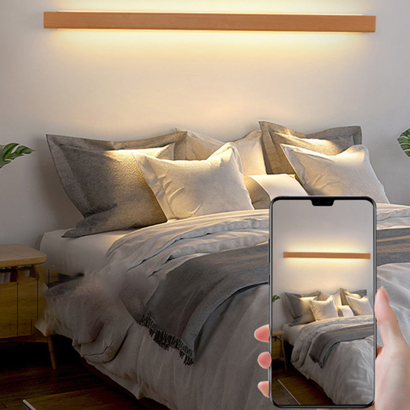 Wall Lamp Wood LED 23.6 in Vanity Bathroom Mirror Linear Modern Lighting Fixture Hardwired Minimalist Cabinet Light | Thomler