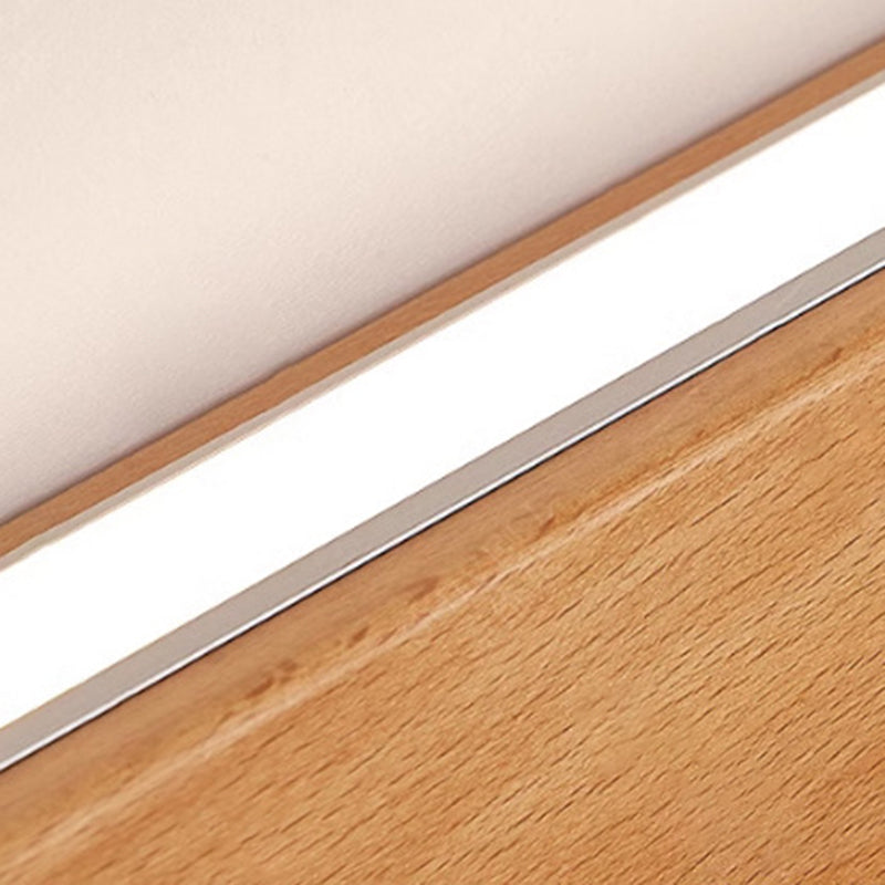 Wall Lamp Wood LED 23.6 in Vanity Bathroom Mirror Linear Modern Lighting Fixture Hardwired Minimalist Cabinet Light | Thomler