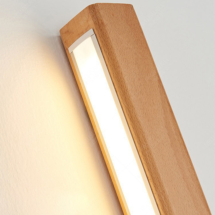 Wall Lamp Wood LED 23.6 in Vanity Bathroom Mirror Linear Modern Lighting Fixture Hardwired Minimalist Cabinet Light | Thomler