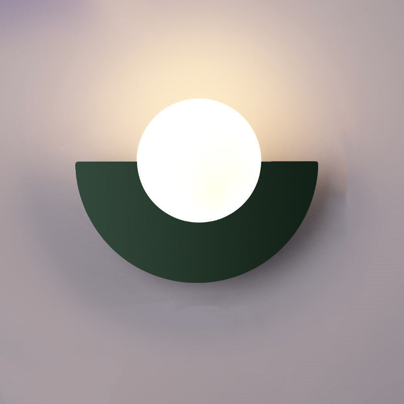 Half-Moon Glass Wall Sconce with Colorful PVC Globe for Living Room & Bedroom | Modern Indoor Accent Lighting Fixture | Thomler
