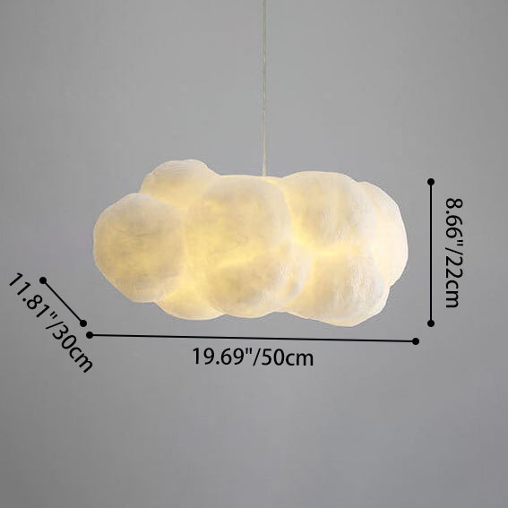 Pendant Light Metal 19.7 in White Adjustable Bedroom Dining Room Modern Hanging Lamp | Thomler