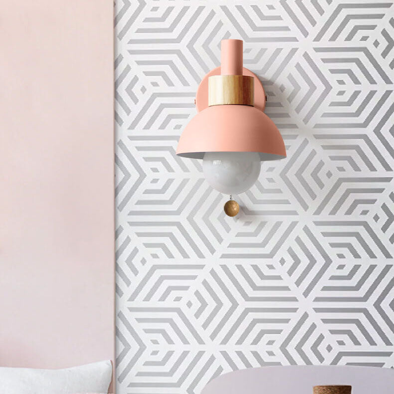Globe Wall Light with Pull Chain Switch for Bedroom & Living Room – Dome Shade Sconce, Vintage-Inspired Design | Thomler