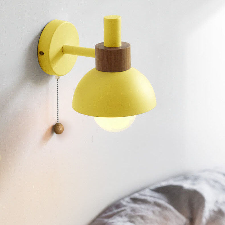 Globe Wall Light with Pull Chain Switch for Bedroom & Living Room – Dome Shade Sconce, Vintage-Inspired Design | Thomler