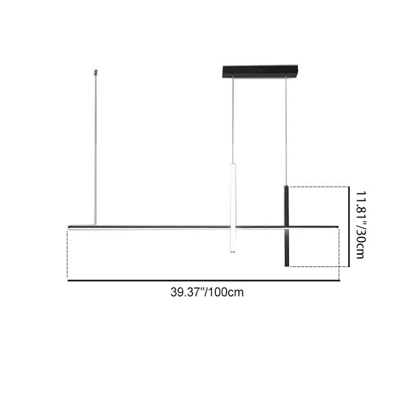 Sleek Rectangular LED Pendant Light with Integrated Lighting for Dining Room & Kitchen | Thomler