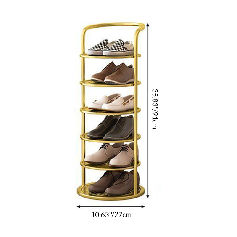 Metal Shoe Rack Tower – Vertical Round Organizer for Entryway & Closet – 5 to 8 Tier Storage | Thomler