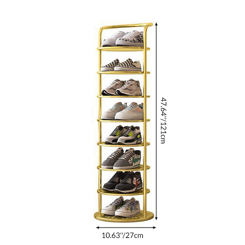 Metal Shoe Rack Tower – Vertical Round Organizer for Entryway & Closet – 5 to 8 Tier Storage | Thomler