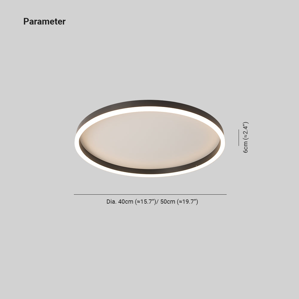 Modern Round LED Ceiling Light Metal Ring Fixture for Bedroom & Living Room | Thomler