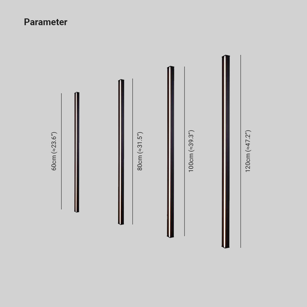 Contemporary Linear LED Wall Light Metal & Acrylic Bedroom Accent 24-47 in | Thomler