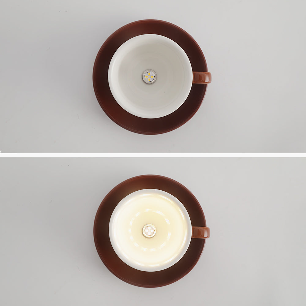 Ceramic Coffee Cup Ceiling Light Fixture – Flush Mount in Yellow, Blue, Pink & More Colors for Bedroom, Dining Room, Living Room | Thomler