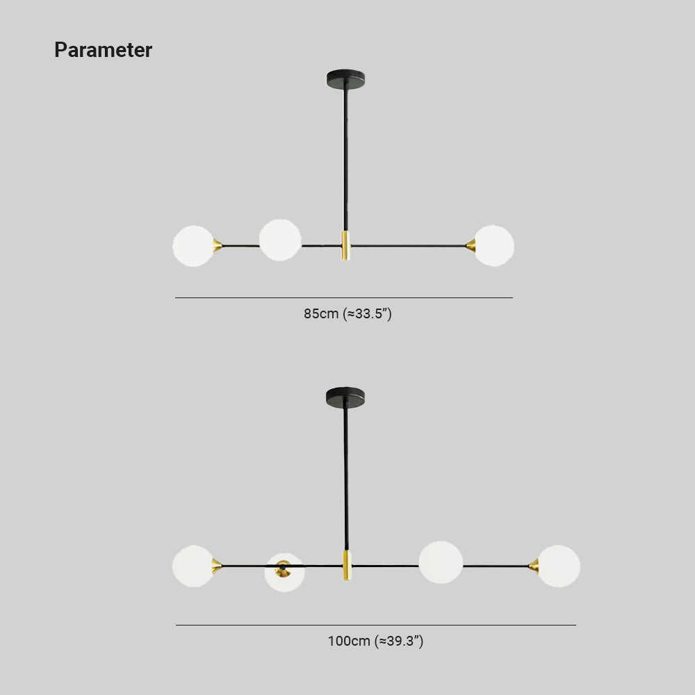 Multi-Globe Glass Ceiling Fixture with Adjustable Cord – Modern Hanging Light for Dining Room & Living Room | Thomler