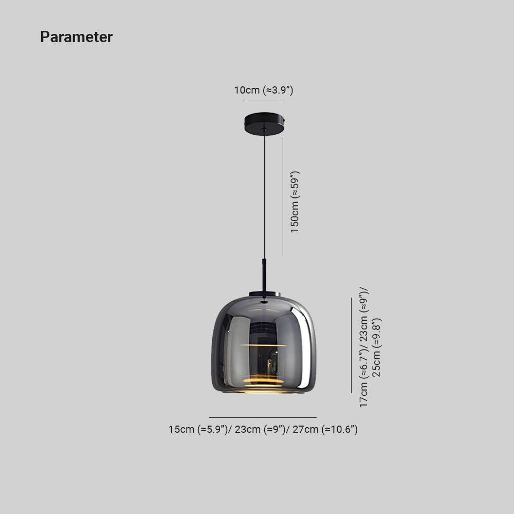 Charcoal Translucent Glass Drop Ceiling Fixture – Modern Ambient Hanging Lamp for Dining Room & Kitchen Island | Thomler
