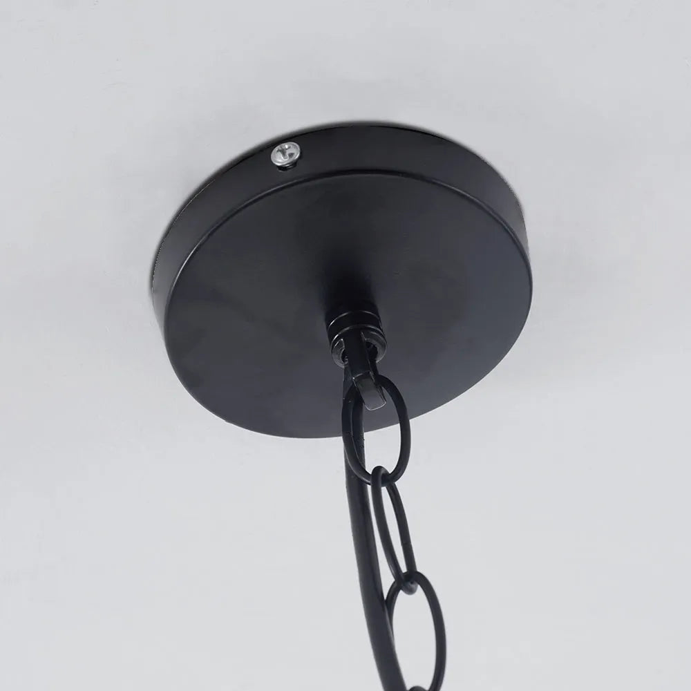 Hanging Industrial Metal Cage Fixture for Kitchen & Dining Room – Adjustable Hardwired Ceiling Lamp | Thomler