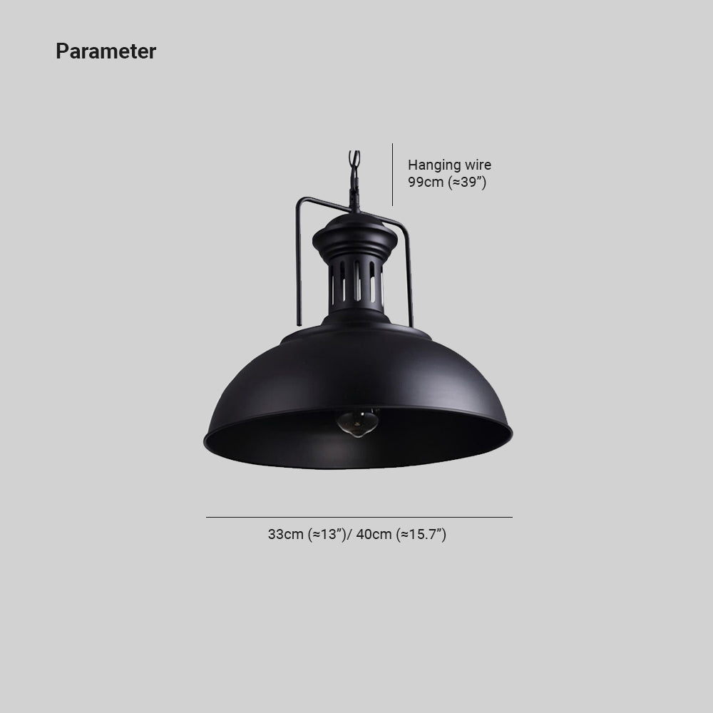 Hanging Industrial Metal Cage Fixture for Kitchen & Dining Room – Adjustable Hardwired Ceiling Lamp | Thomler