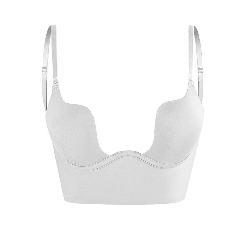 Invisible Strap Push-Up Bra for Low-Back Outfits – Padded Cups & See-Through Closure | Thomler