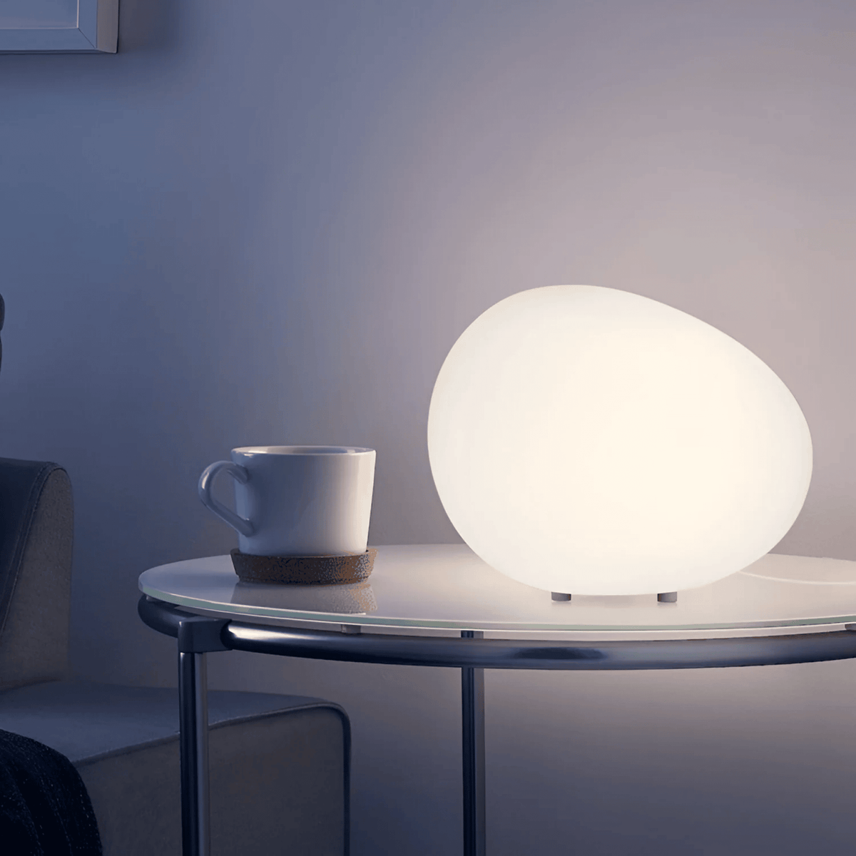 Stone-Shaped LED Bedside Light – Compact Organic Table Lamp for Soothing Nighttime Ambiance | Minimalist Warm Glow Accent for Bedroom Shelf | Thomler