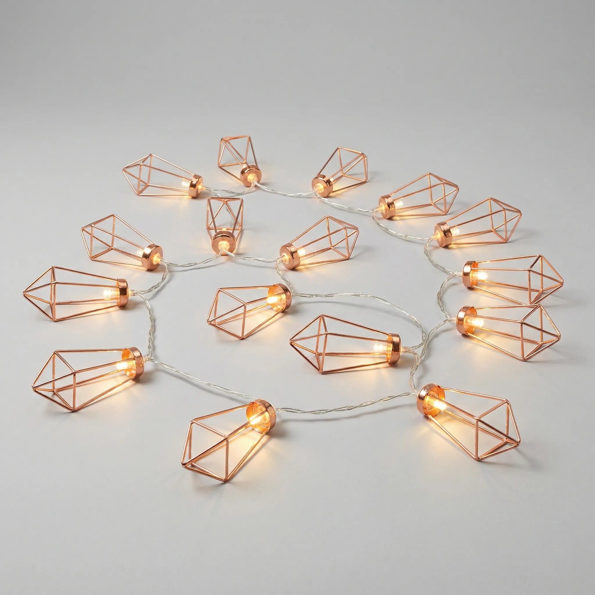 String Lights Copper Steel 4.0 x 8.0 cm Battery Powered Bedroom Garden Geometric LED Fairy Lights Decorative Mood Lighting | Thomler