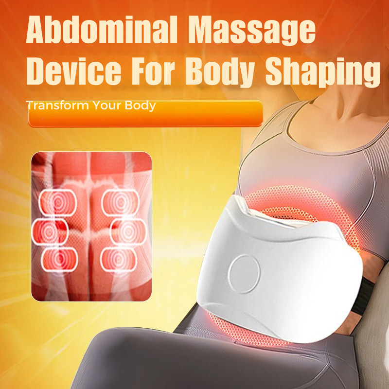 Cordless Abdominal Massager with Heat & Vibration for Digestive Comfort and Muscle Relaxation, Rechargeable Portable Belly Massage Device | Thomler