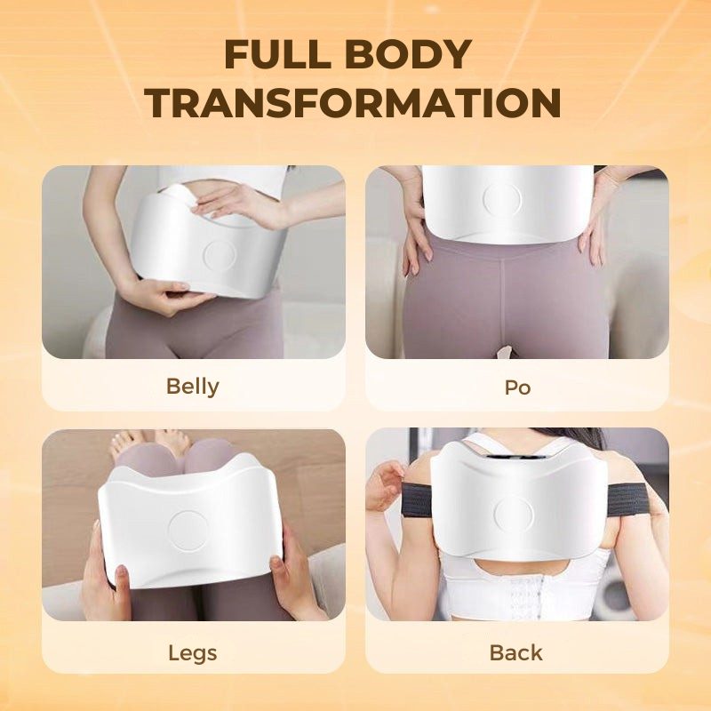 Cordless Abdominal Massager with Heat & Vibration for Digestive Comfort and Muscle Relaxation, Rechargeable Portable Belly Massage Device | Thomler