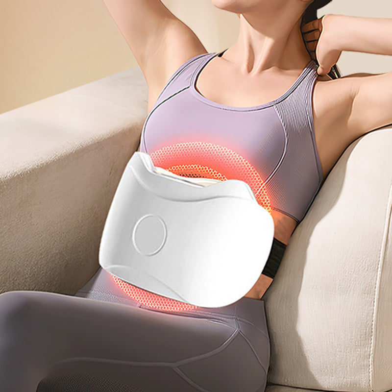 Cordless Abdominal Massager with Heat & Vibration for Digestive Comfort and Muscle Relaxation, Rechargeable Portable Belly Massage Device | Thomler