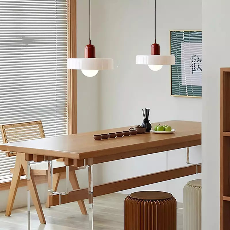 Glass Disc Pendant Light with Adjustable Cord – Modern Ceiling Fixture for Dining Room, Kitchen Island & Living Room | Thomler