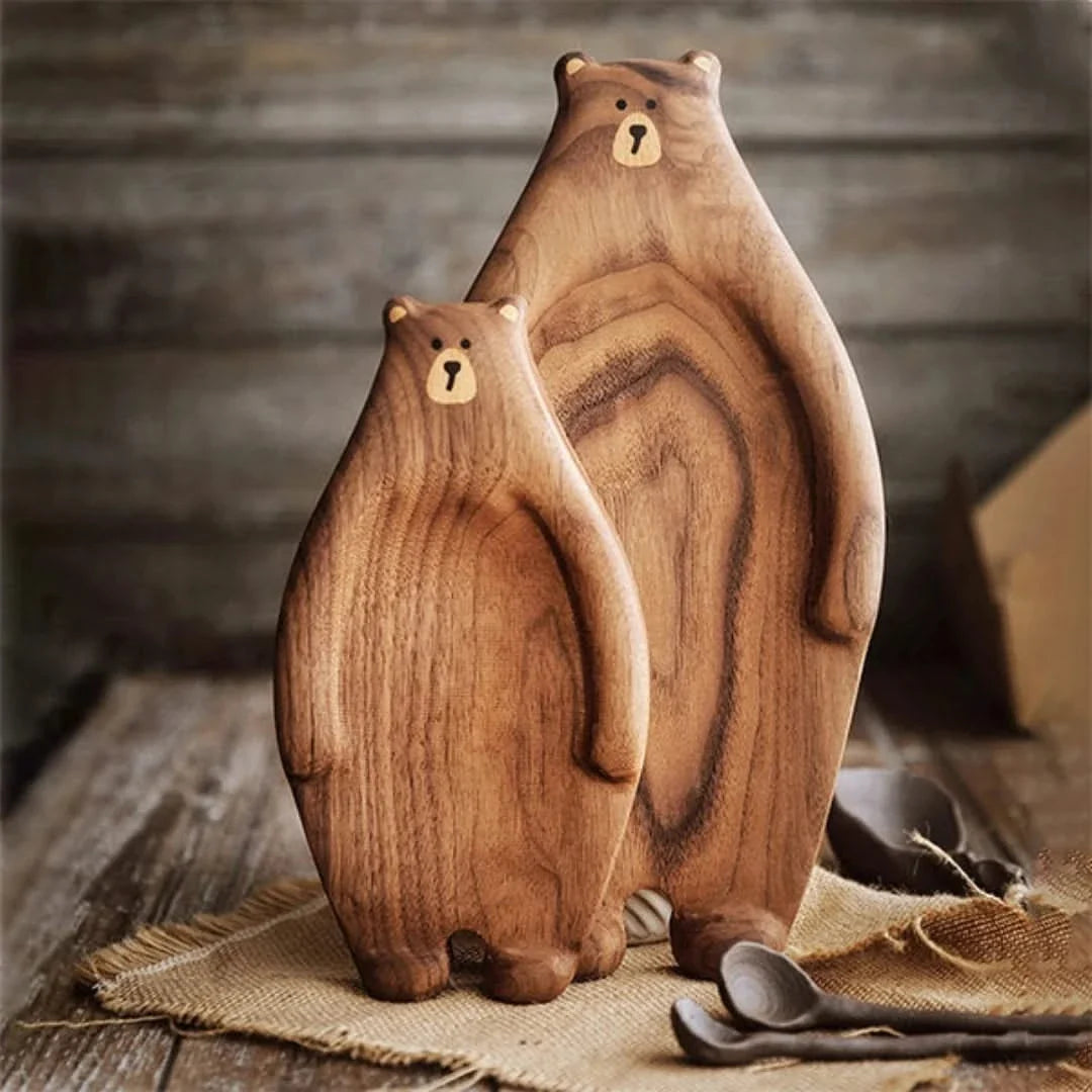 Charming Woodland Animal Appetizer Platter – Natural Hardwood Charcuterie Tray for Snacks & Entertaining | Thomler