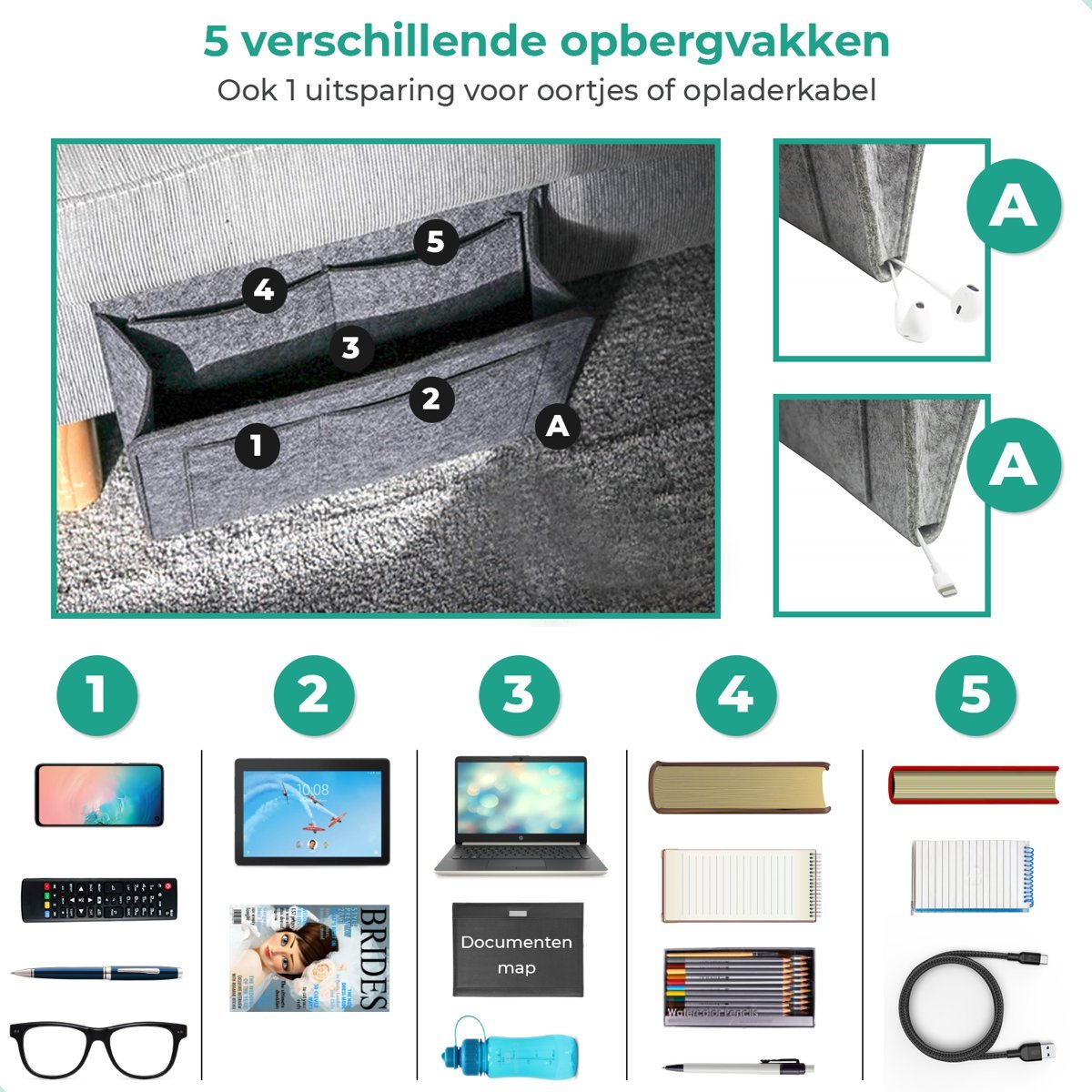 Bedside Storage Organizer for Mattress & Couch – Keep Essentials Close at Hand | Thomler