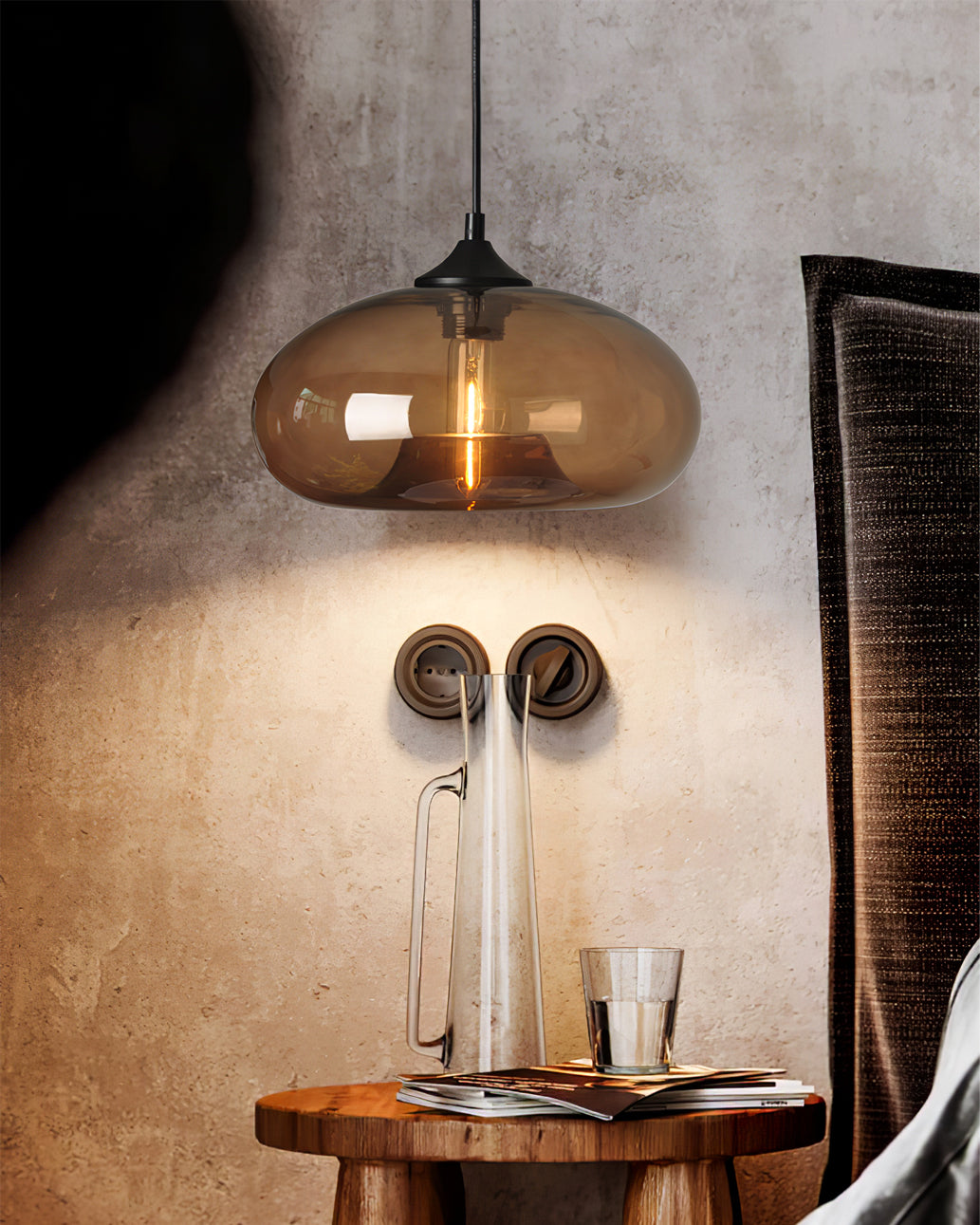 Pendant Light Glass 11 in Clear Indoor Ceiling LED E26 E27 Dining Room Kitchen Hanging Fixture | Thomler
