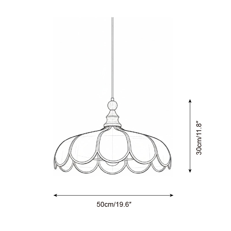 Pendant Lamp Abaca Shade 15.7 in 11.8 in Walnut Beige Black Dining Room Kitchen Island Hanging Light Vintage Style | Thomler