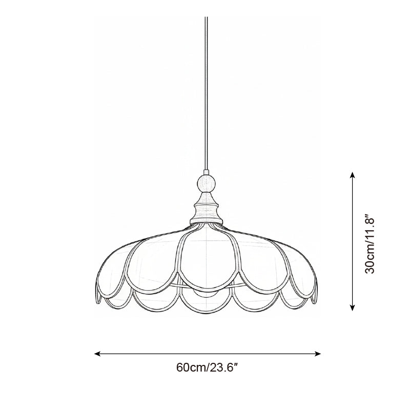 Pendant Lamp Abaca Shade 15.7 in 11.8 in Walnut Beige Black Dining Room Kitchen Island Hanging Light Vintage Style | Thomler