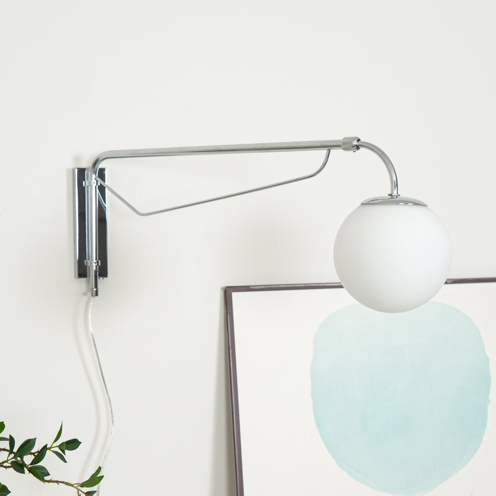 Wall Lamp Metal Adjustable 25.6 in Chrome Indoor LED E26 E27 Reading Light | Thomler