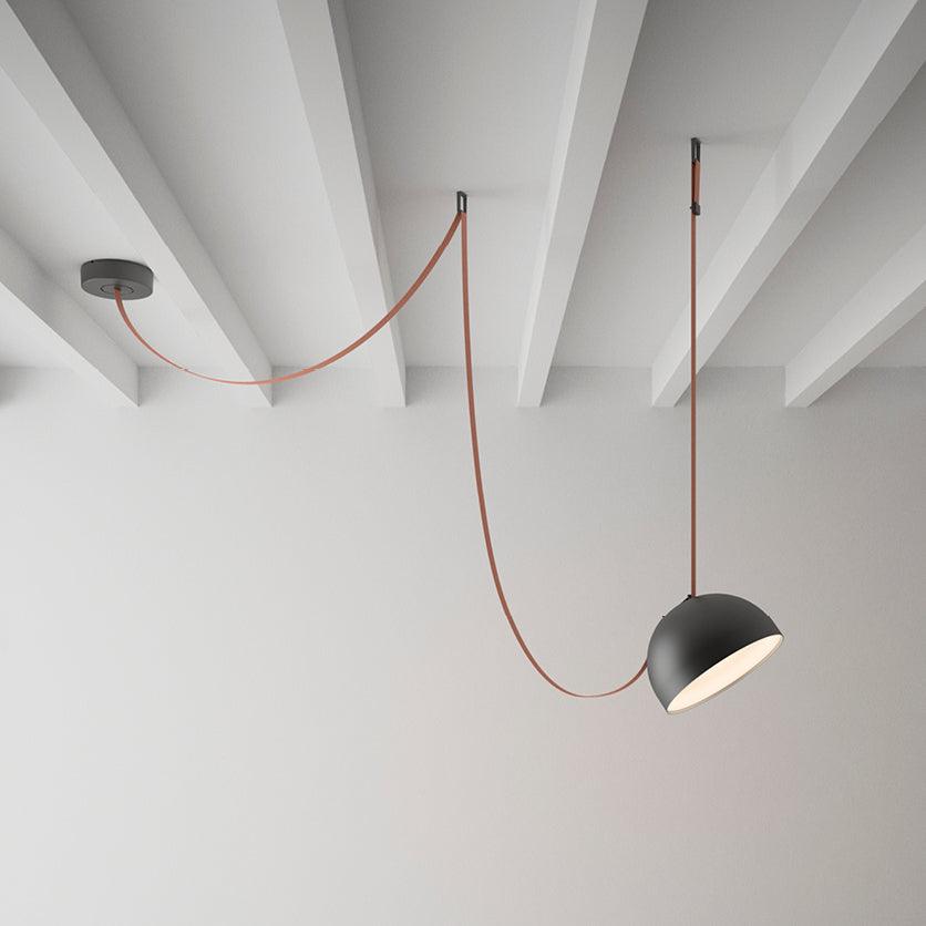Contemporary Fabric Strap Ceiling Light with 360° Glow – Adjustable Hanging Height | Thomler