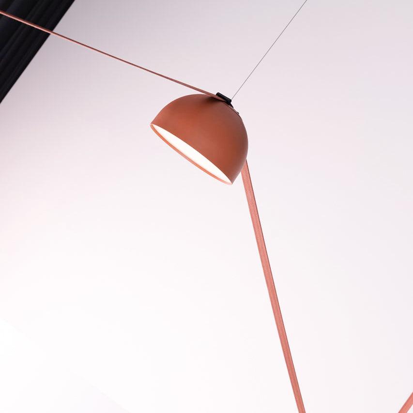 Contemporary Fabric Strap Ceiling Light with 360° Glow – Adjustable Hanging Height | Thomler