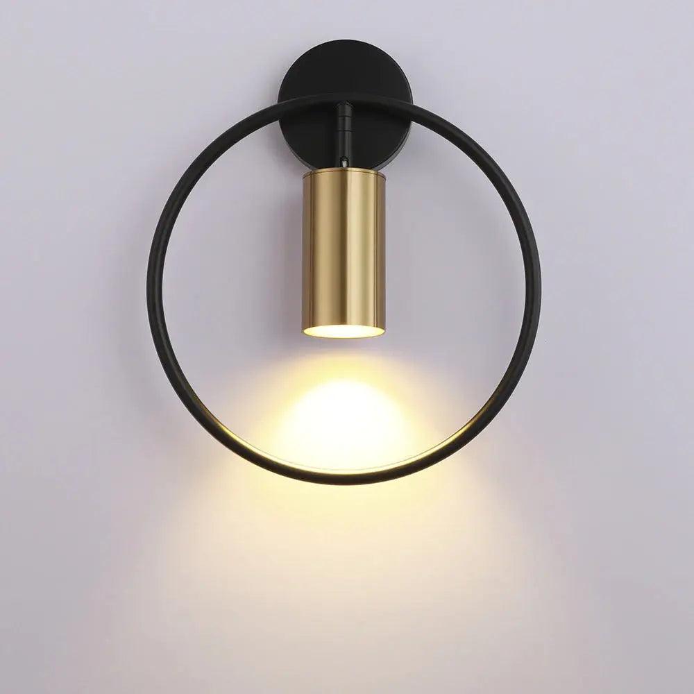 Curved Metal Wall Sconce Light with Linear Arm Design | Modern Lighting for Bedroom Living Room Hallway | Available in Black Gold & Black-Go | Thomler