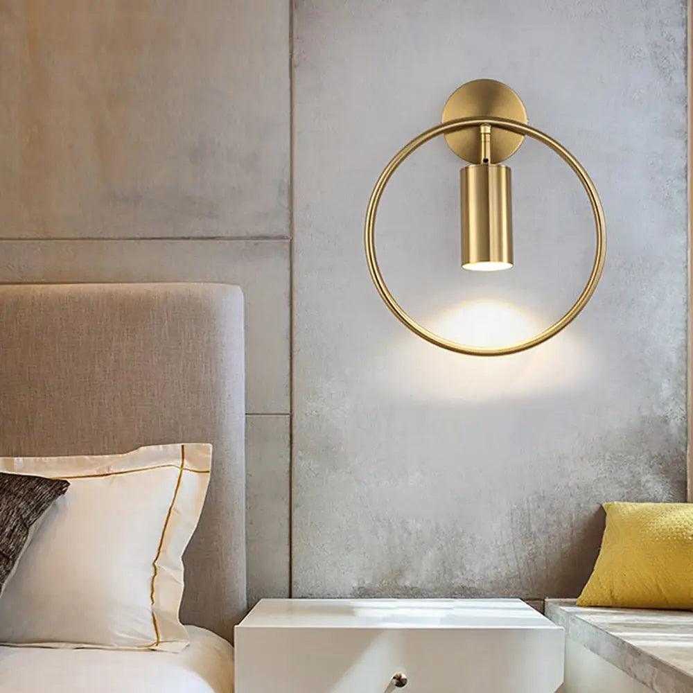 Curved Metal Wall Sconce Light with Linear Arm Design | Modern Lighting for Bedroom Living Room Hallway | Available in Black Gold & Black-Go | Thomler