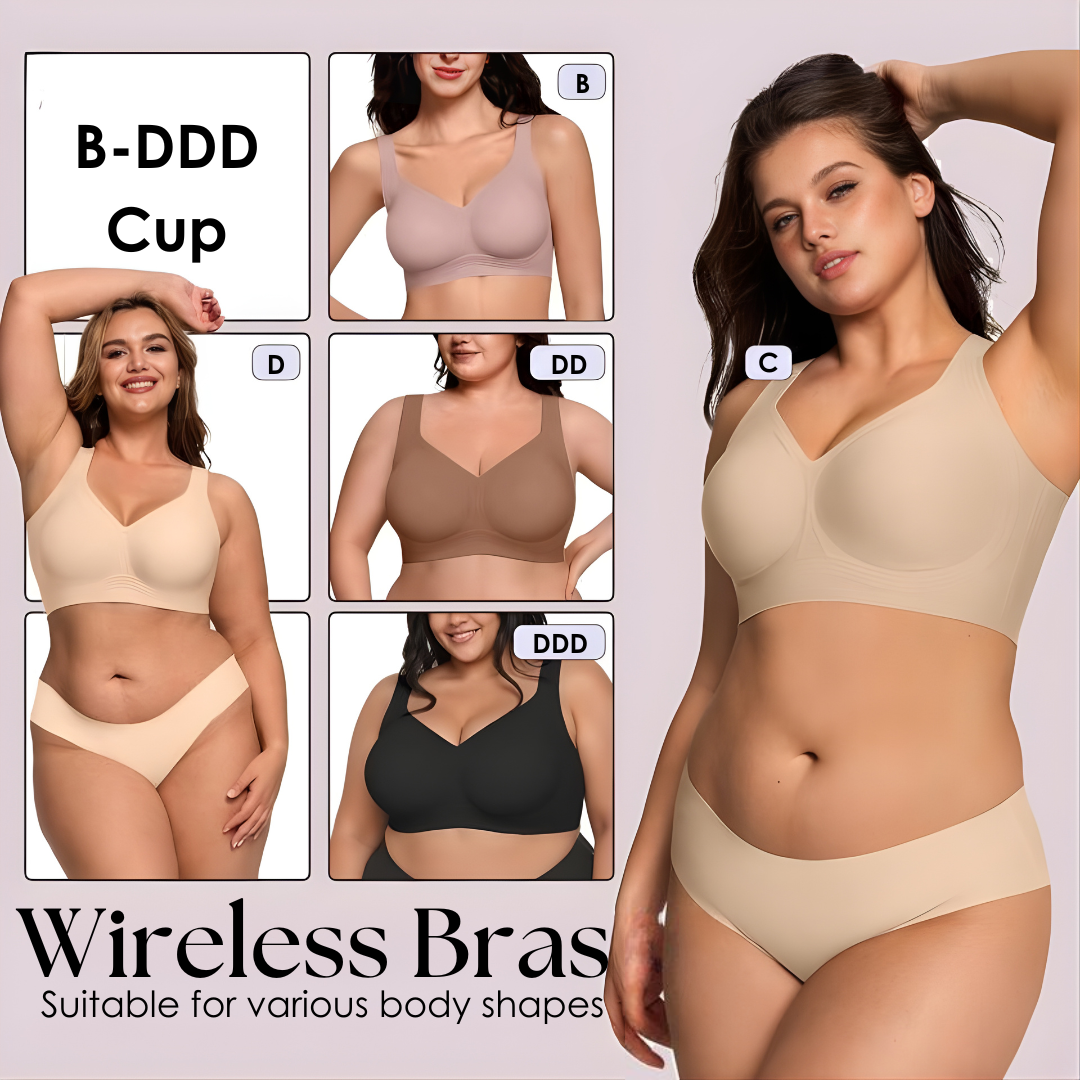Wireless Push-Up Comfort Bra with Silicone Support Bands for All-Day Lift and Shape | Thomler