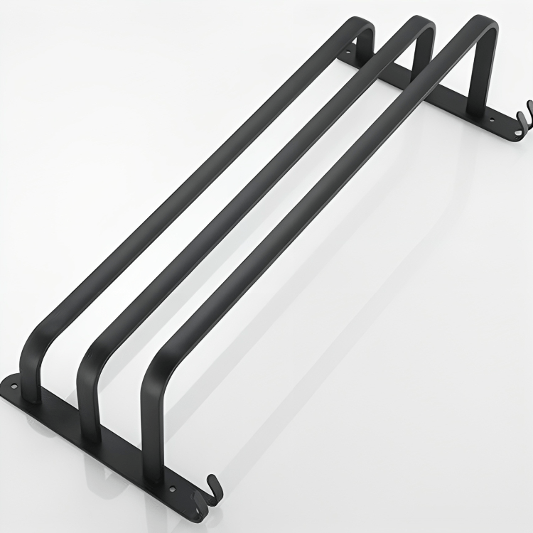 Towel Rack Aluminium 60.0 cm Black Wall Mounted Bathroom 3 Bar Towel Holder Drying Rail Organiser Storage | Thomler
