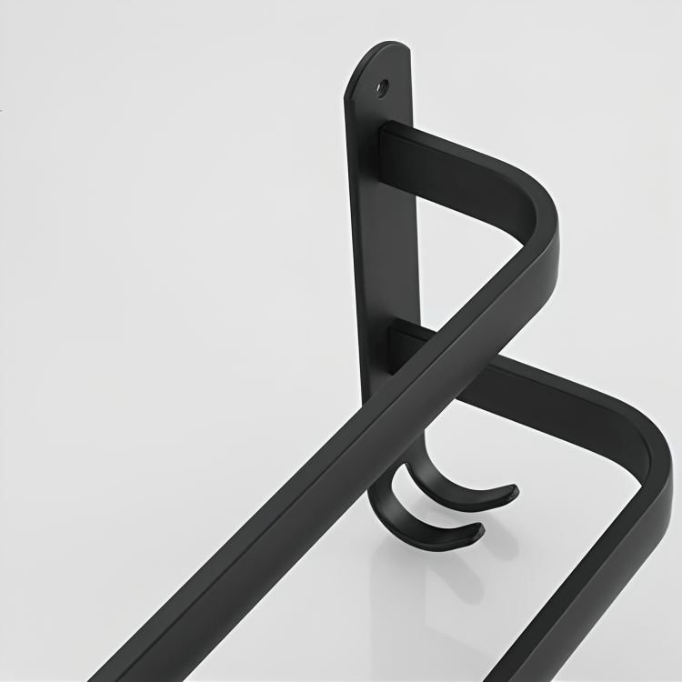 Towel Rack Aluminium 60.0 cm Black Wall Mounted Bathroom 3 Bar Towel Holder Drying Rail Organiser Storage | Thomler