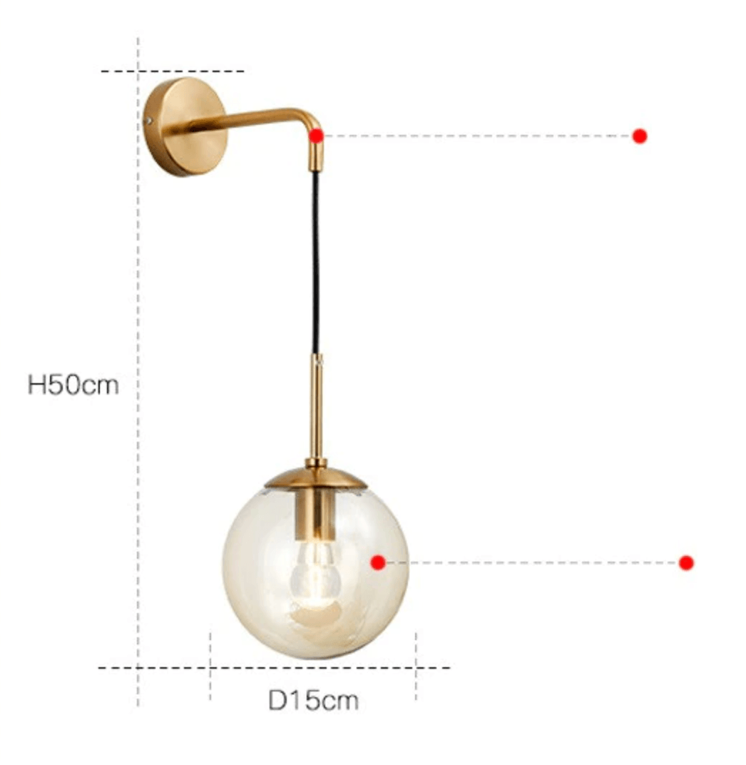 Glass Cylinder Wall Light Fixture Black or Gold Finish for Hallway Bedroom Living Room Entryway Contemporary Indoor Lighting | Thomler