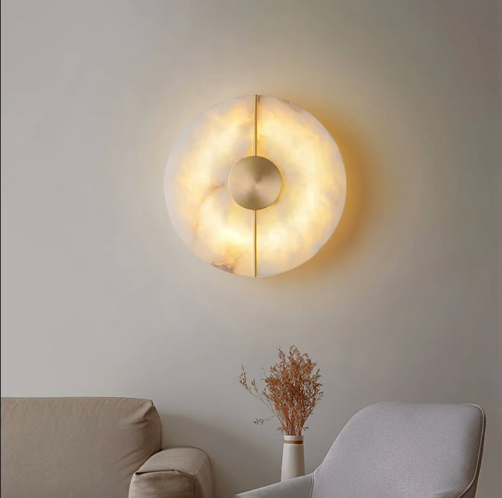 Wall Lamp Marble 16.7 in Warm LED Bedroom Hallway Modern Nordic Minimalist Sconce Lighting Fixture | Thomler