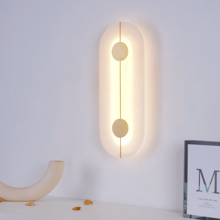 Wall Lamp Marble 16.7 in Warm LED Bedroom Hallway Modern Nordic Minimalist Sconce Lighting Fixture | Thomler