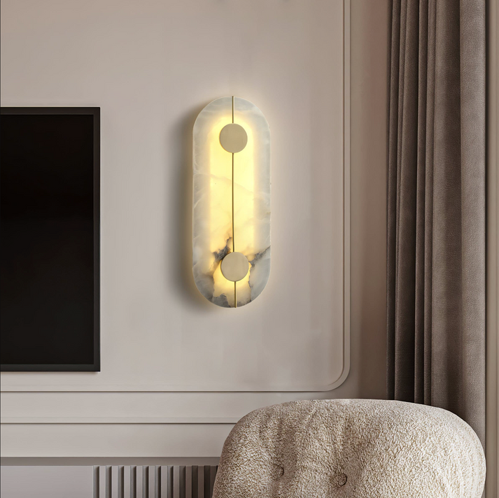 Wall Lamp Marble 16.7 in Warm LED Bedroom Hallway Modern Nordic Minimalist Sconce Lighting Fixture | Thomler