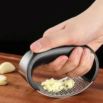 Stainless Steel Garlic Press with Ergonomic Handle for Effortless Mincing | Kitchen Gadget Tool for Crushing Fresh Garlic & Ginger | Thomler