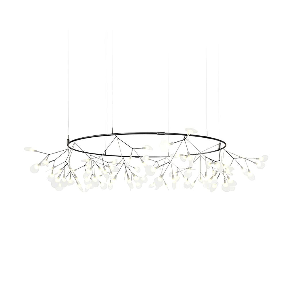 Black Firefly LED Chandelier 38.6 in Decorative Ceiling Light Warm Ambient Lighting Modern Living Room Bedroom Dining Area | Thomler