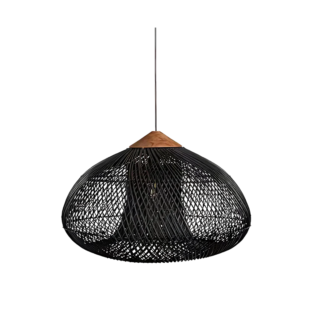 Pendant Light Rattan Handwoven E26 Boho Dining Room Kitchen Island Hanging Ceiling Fixture | Thomler